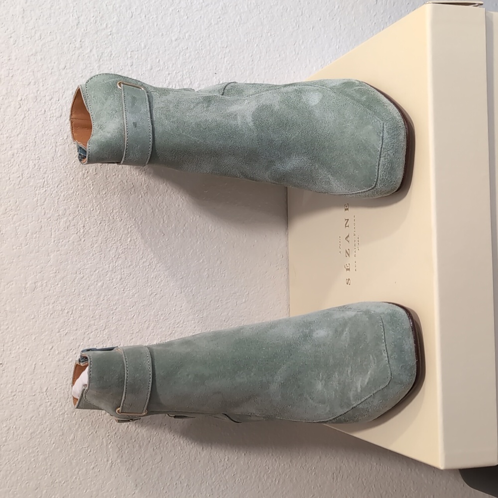 Sézane Brooklyn Boots - Sea Green - Picture 6 of 9